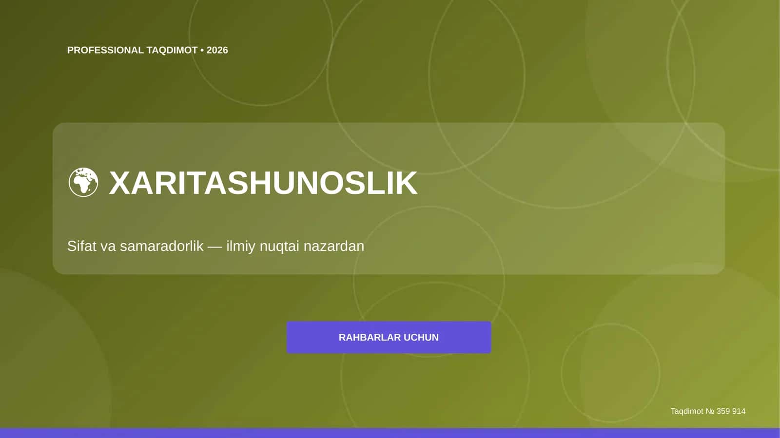 Xaritashunoslik: sifat va samaradorlik 1