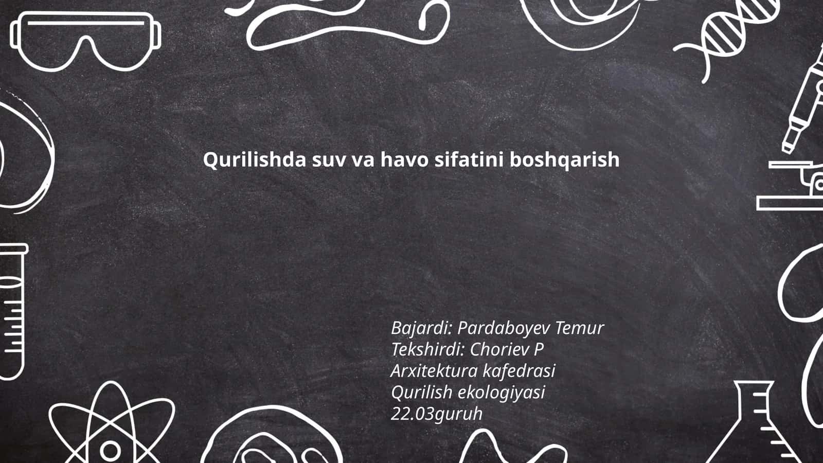 Qurilishda suv va havo sifatini boshqarish 1