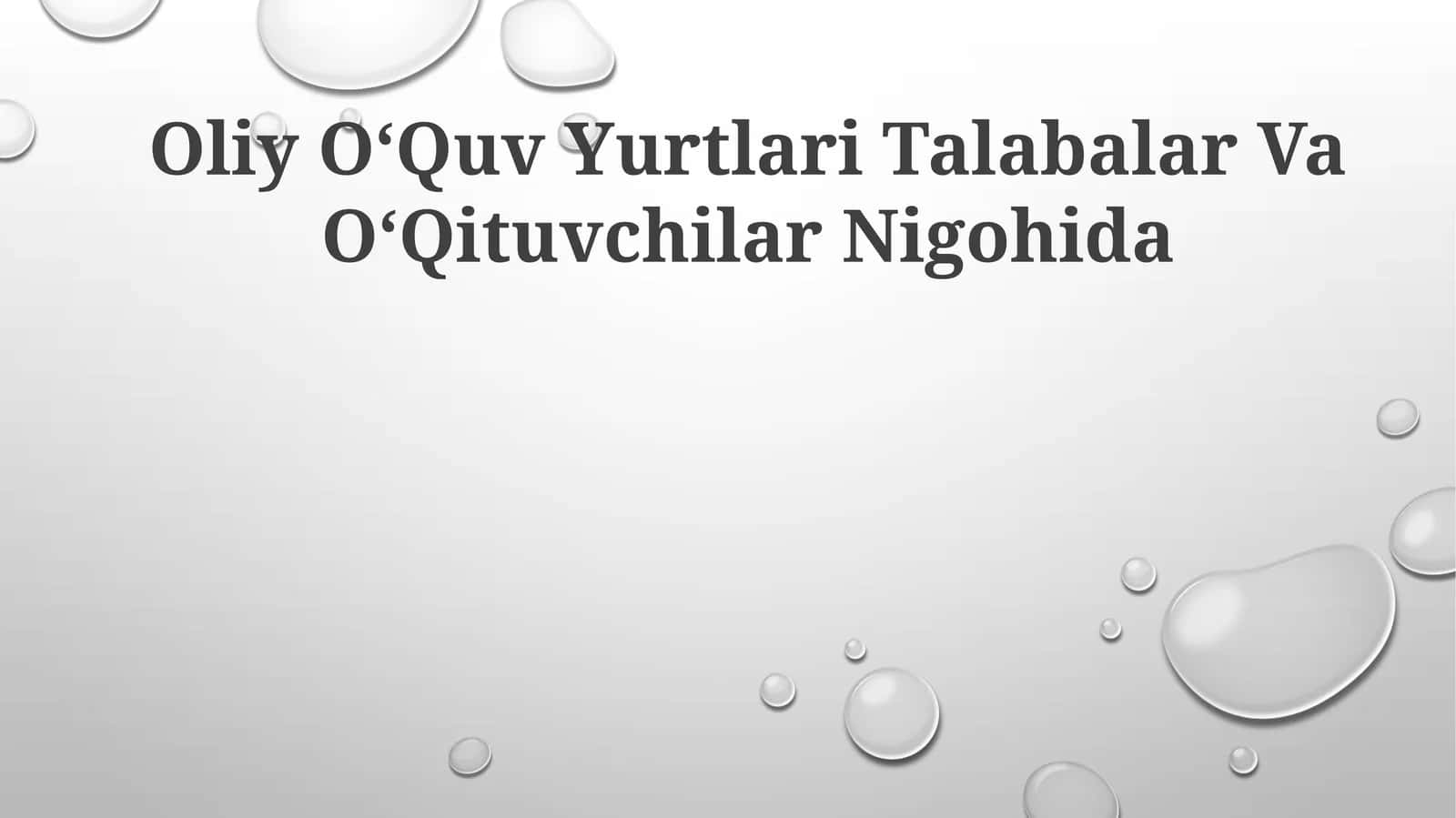 Oliy OʻQuv Yurtlari Talabalar Va OʻQituvchilar Nigohida 1