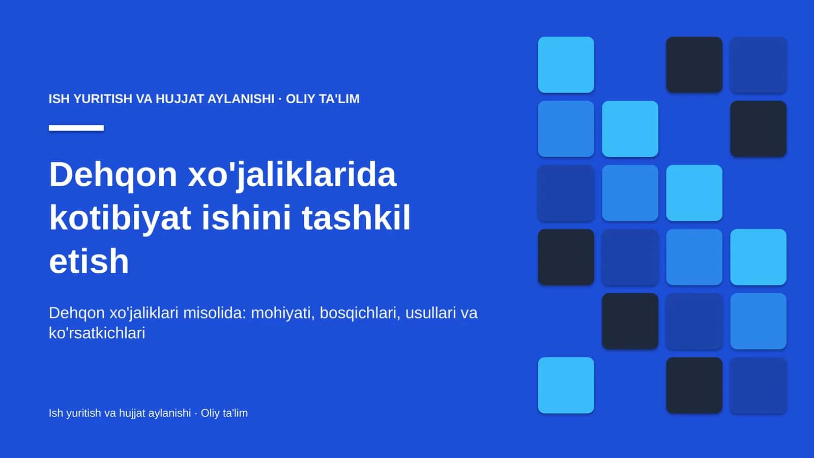 dehqon xo'jaliklarida kotibiyat ishini tashkil etish 1135 1