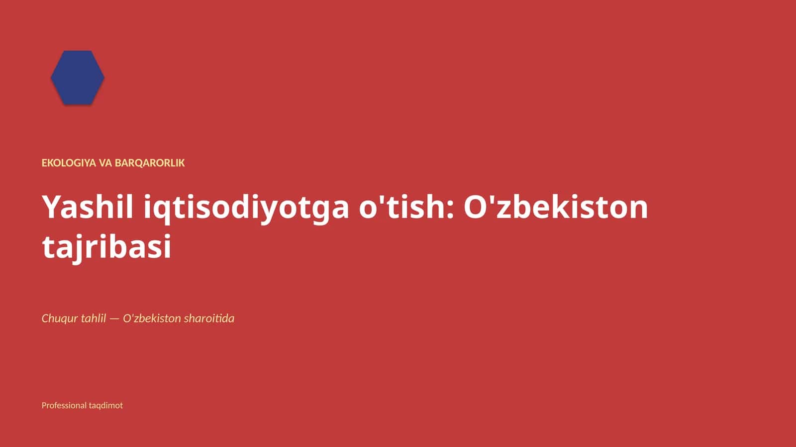 EKOLOGIYA VA BARQARORLIK 1