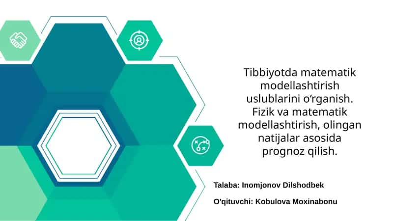 Tibbiyotda Matematik Modellashtirish 1