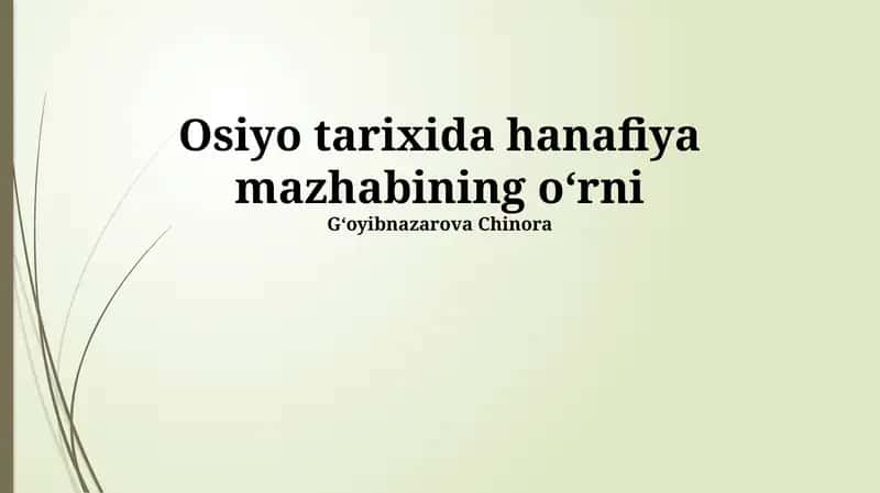 Hanafiy mazhabi va Oʻzbekiston meʼmorchiligi 1