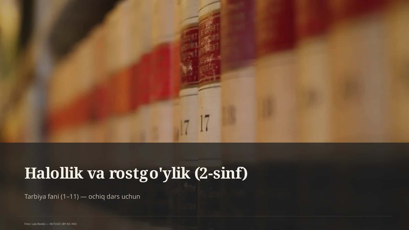 Halollik va rostgo'ylik (2-sinf) 1