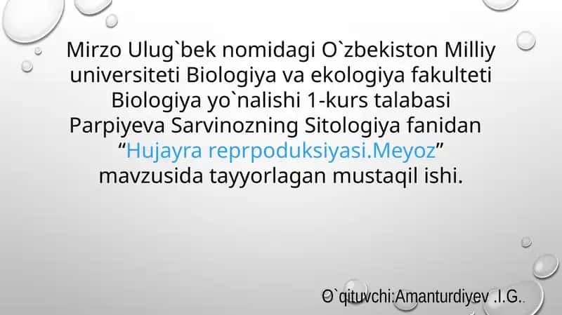 Hujayra reproduksiyasi. Meyoz 1