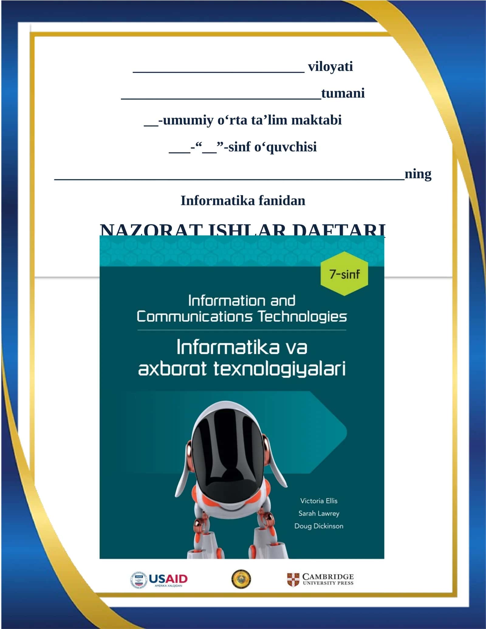 Informatika fanidan Nazorat ishlari daftari 1