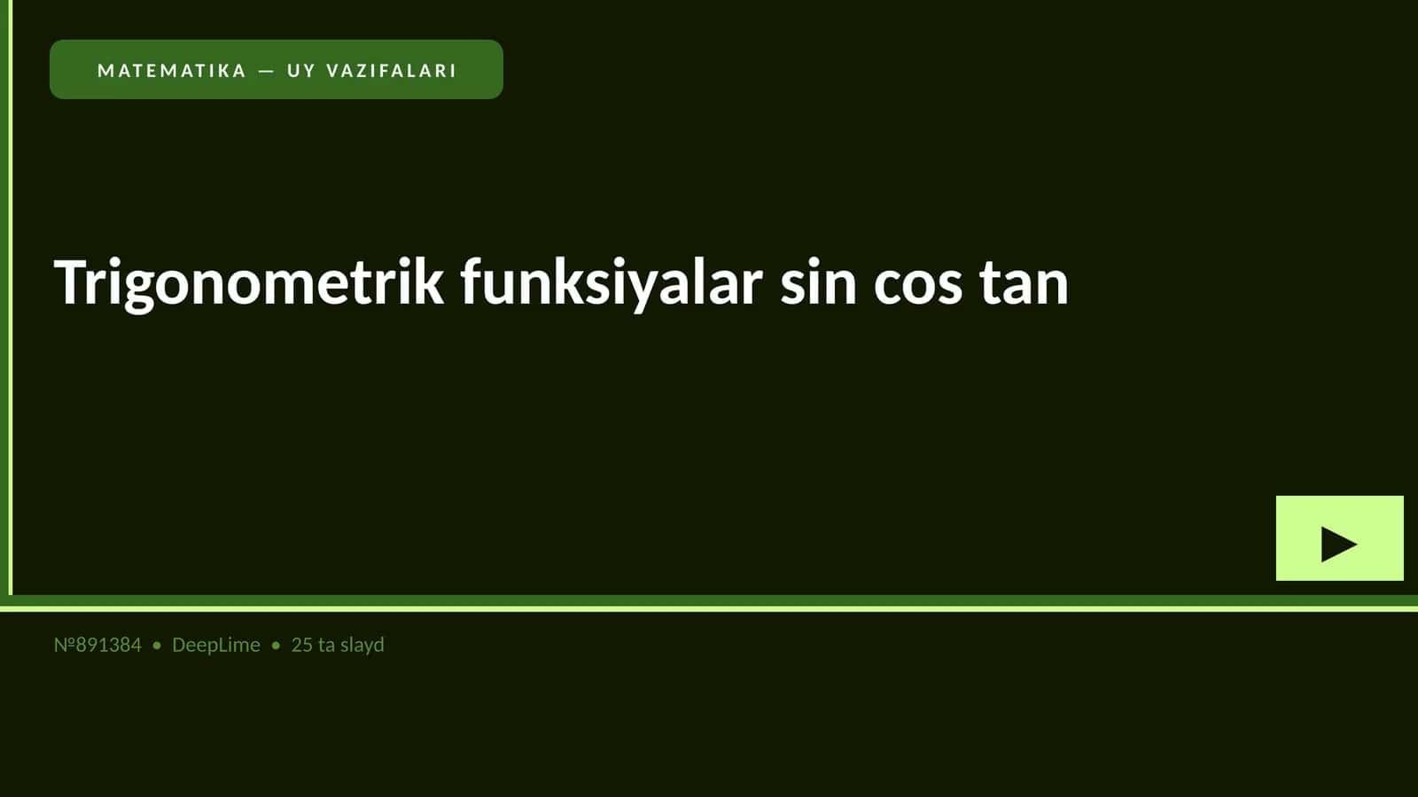 Matematika - Uy vazifalari 1