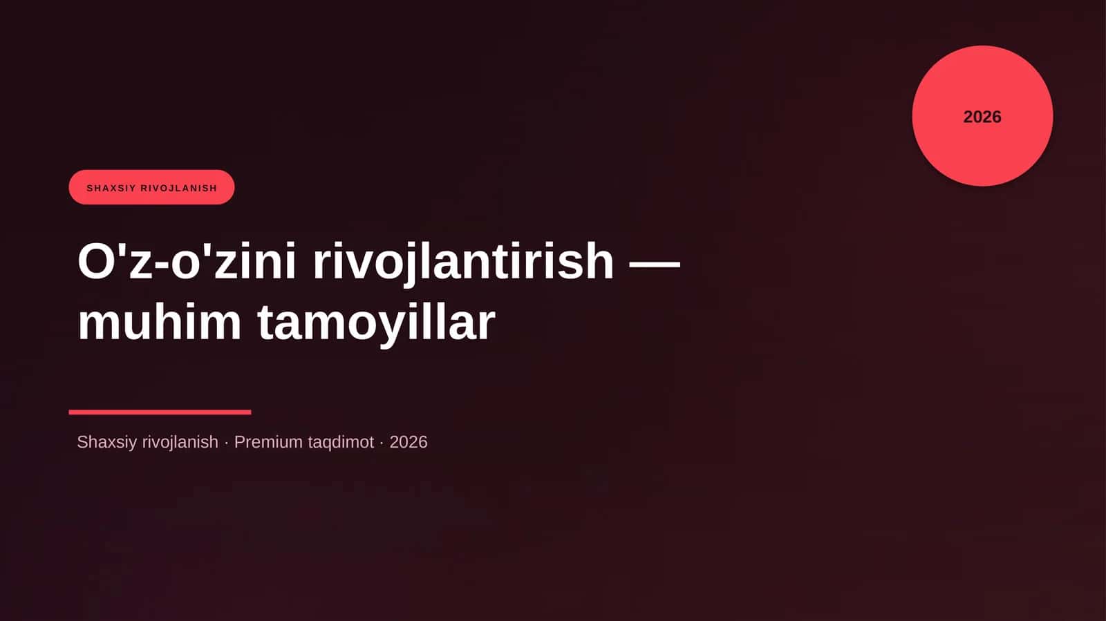 O'z-o'zini rivojlantirish 1