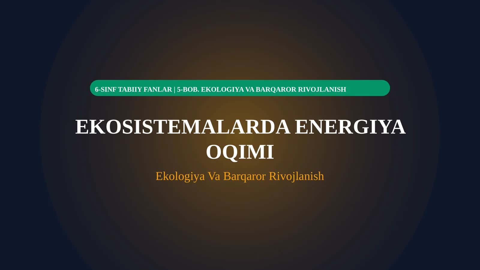 Ekologiya Va Barqaror Rivojlanish 1
