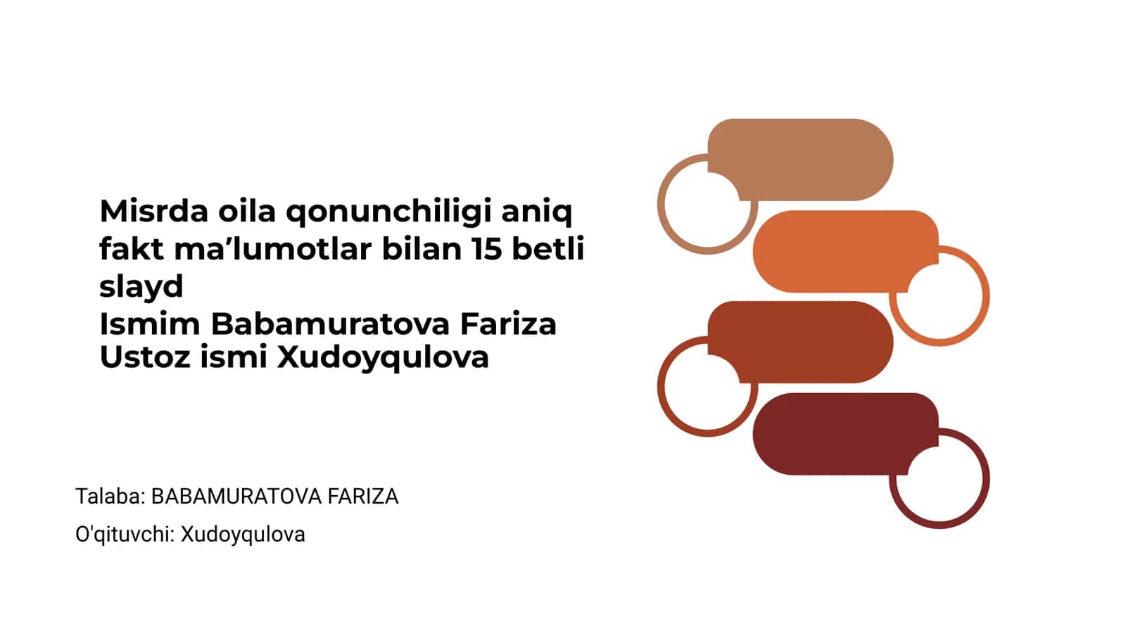 Misrda oila qonunchiligi aniq fakt maʼlumotlar bilan 15 betli slayd 1
