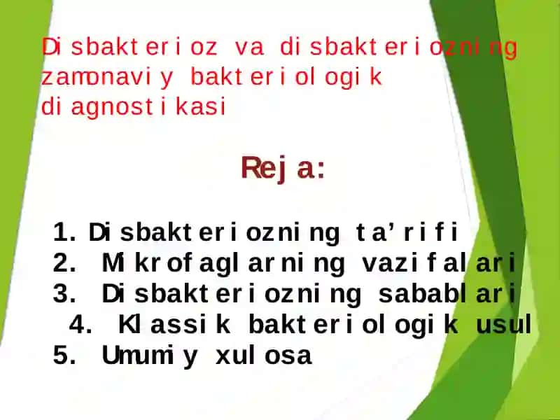 Disbakteriozning ta’rifi 1