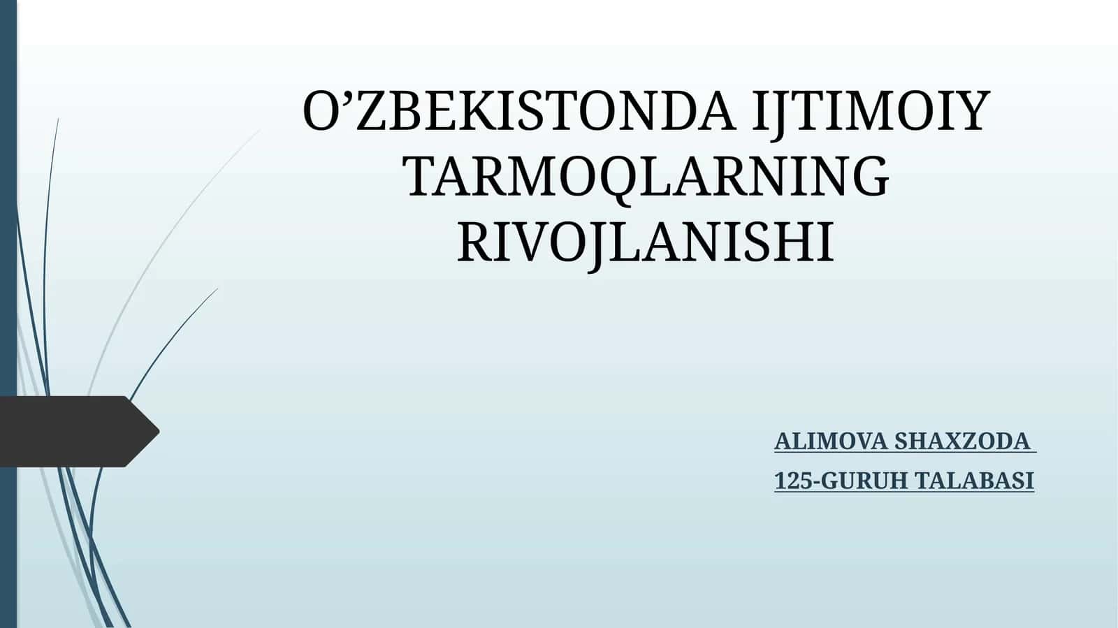 O’ZBEKISTONDA IJTIMOIY TARMOQLARNING RIVOJLANISHI 1