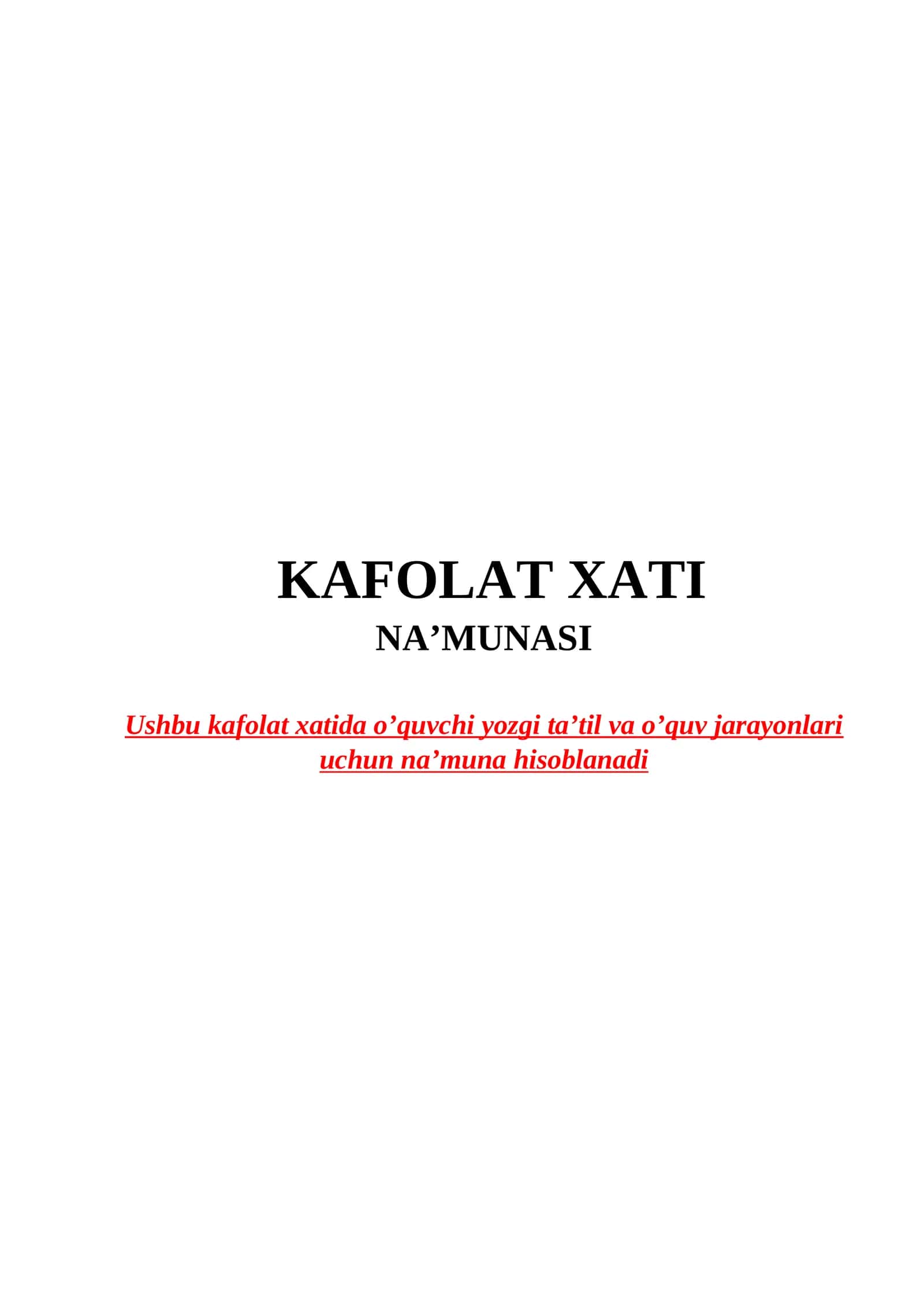 KAFOLAT XATI NA’MUNASI 1