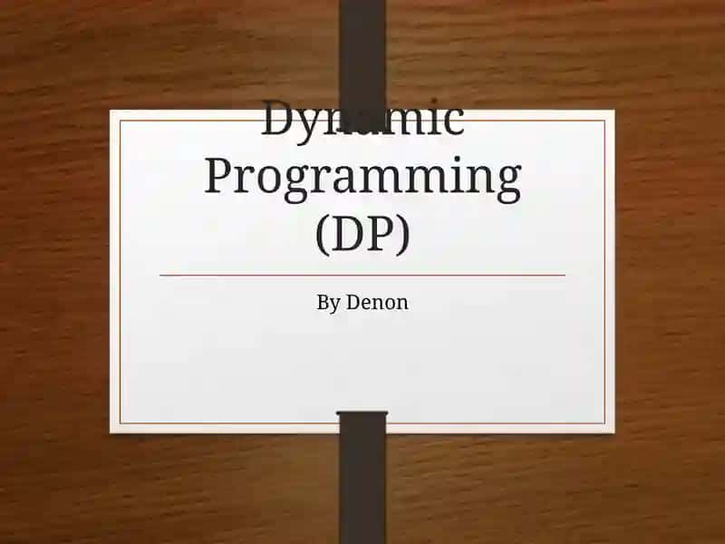 Dynamic Programming (DP) 1