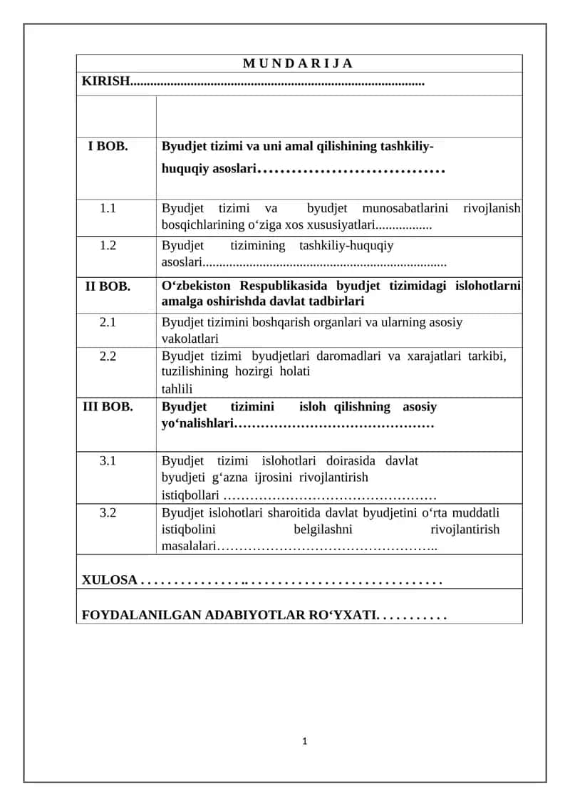 O‘zbekiston Respublikasi byudjet tizimi va uning rivojlanish bosqichlari 1