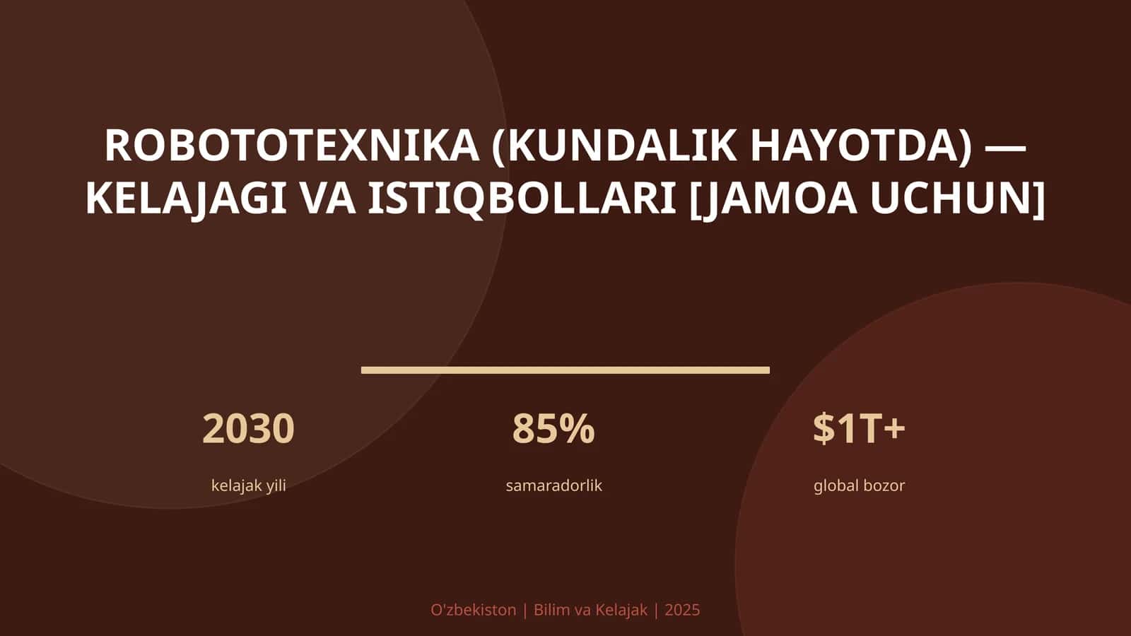 Robototexnika (kundalik hayotda) — kelajagi va istiqbollari [jamoa uchun] 1