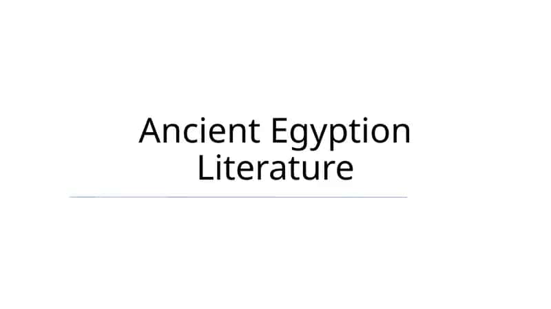 Qadimgi Misr adabiyoti 1