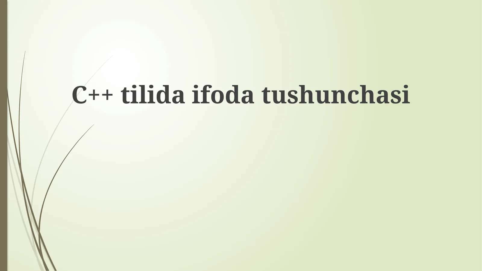 C++ tilida ifoda tushunchasi 1