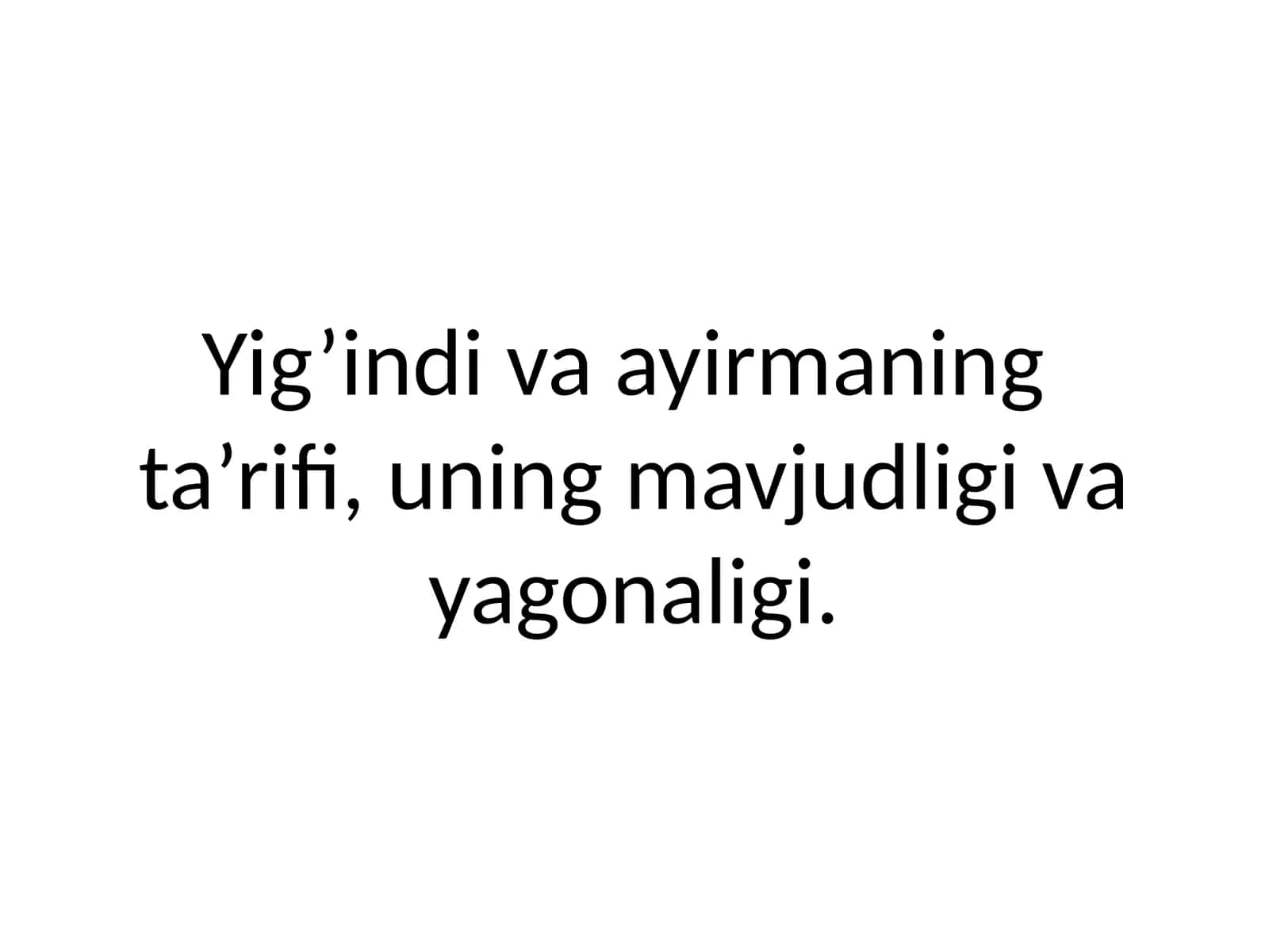 Yig'indi 1