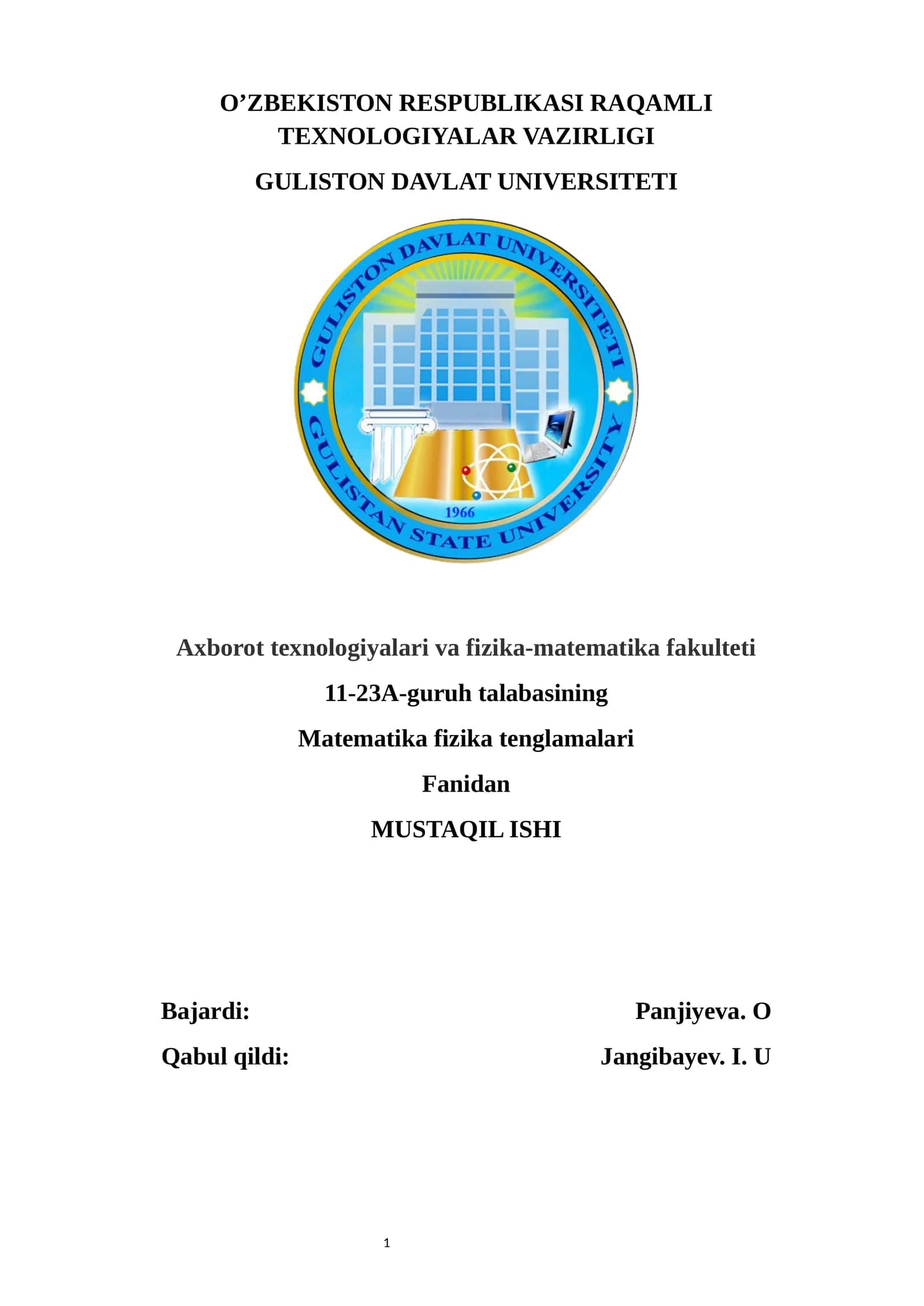 mat fiz tenglamalari 1