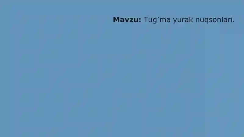 Yurakning tug'ma nuqsonlari