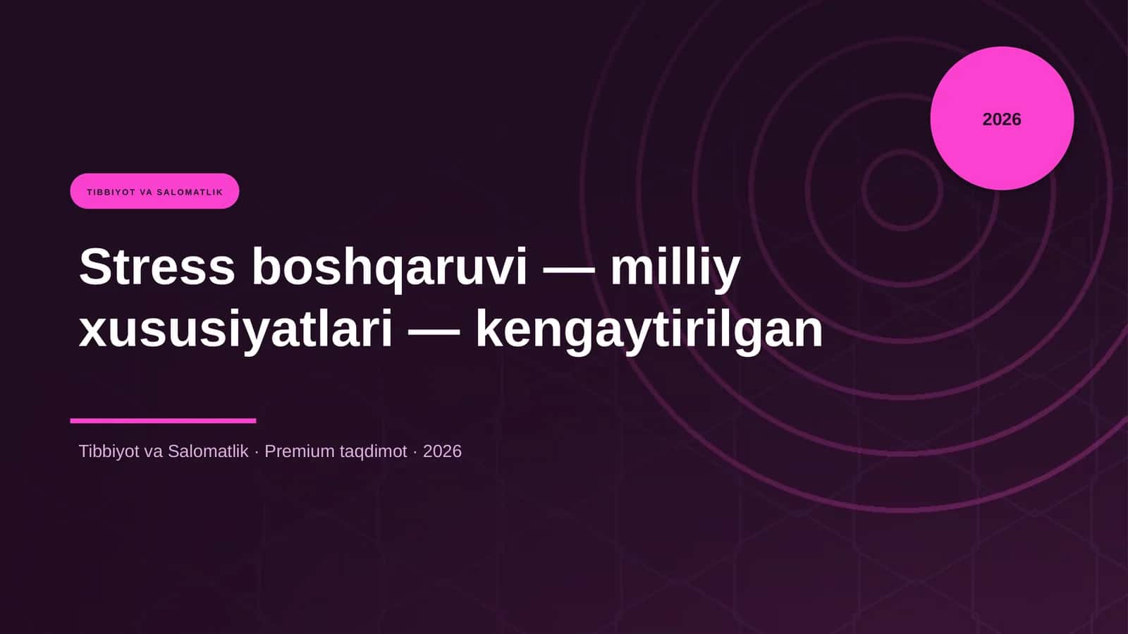 Stress boshqaruvi — milliy xususiyatlari — kengaytirilgan 1