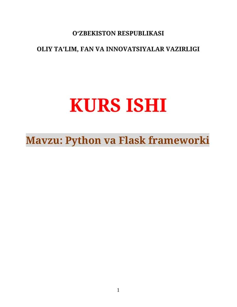Python va Flask frameworki 1