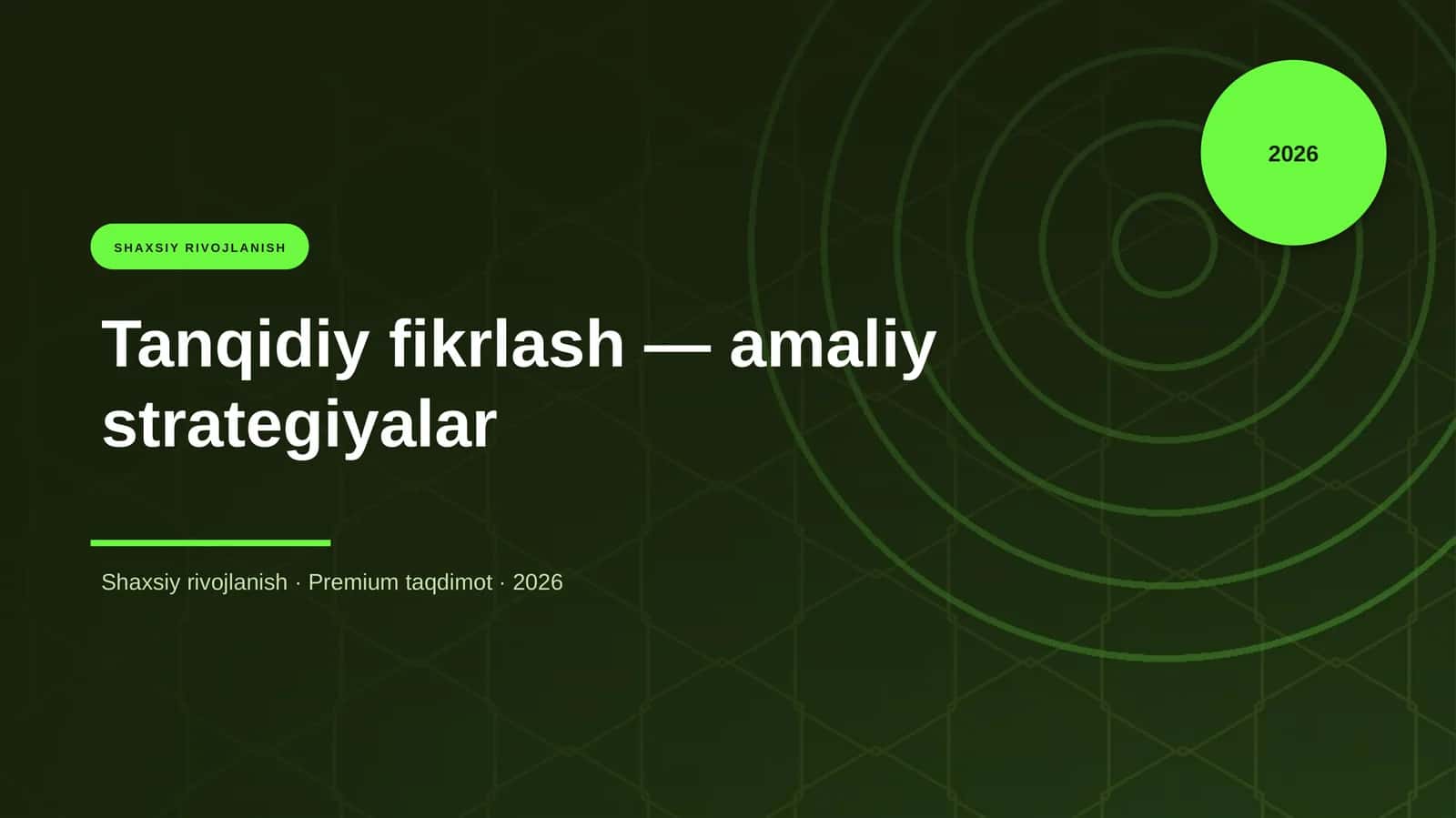 Tanqidiy fikrlash — amaliy strategiyalar 1