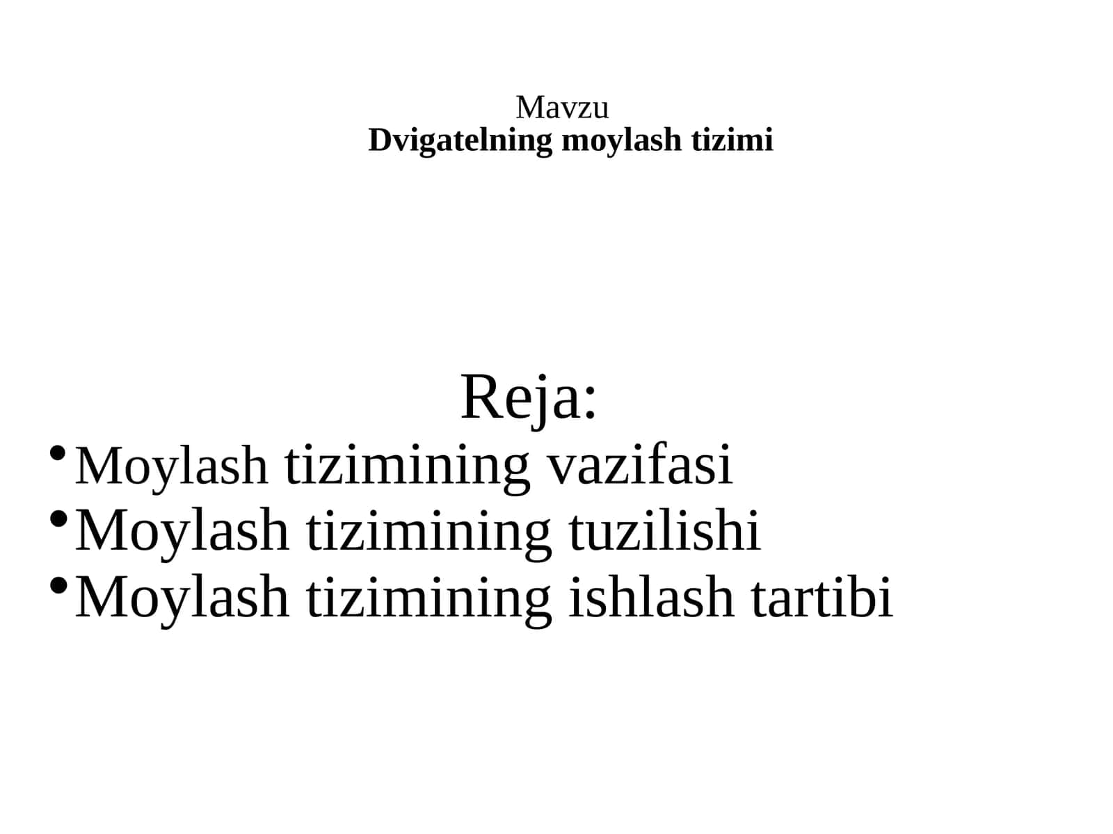 Dvigatelning moylash tizimi 1