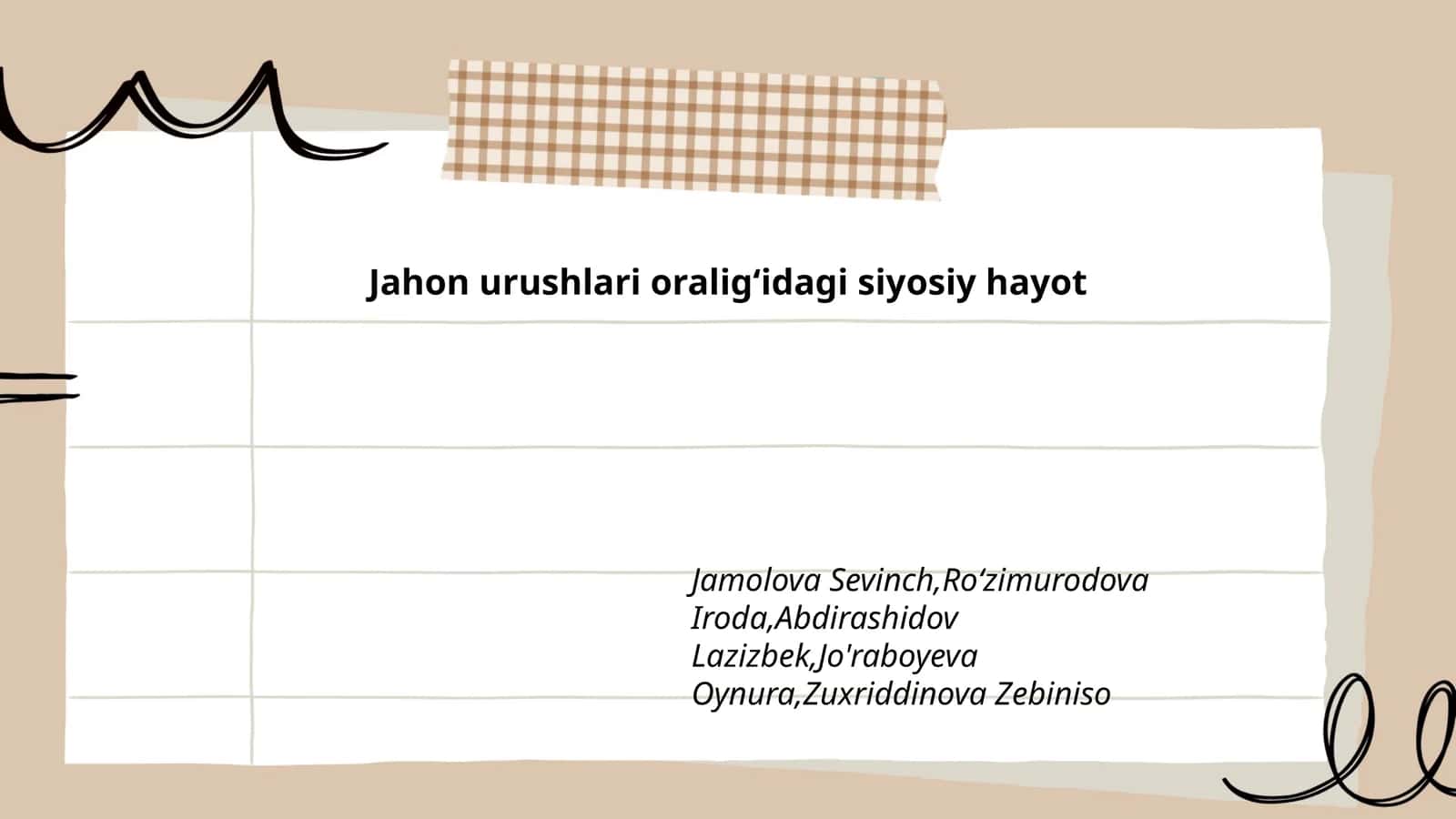 Jahon urushlari oraligʻidagi siyosiy hayot 1
