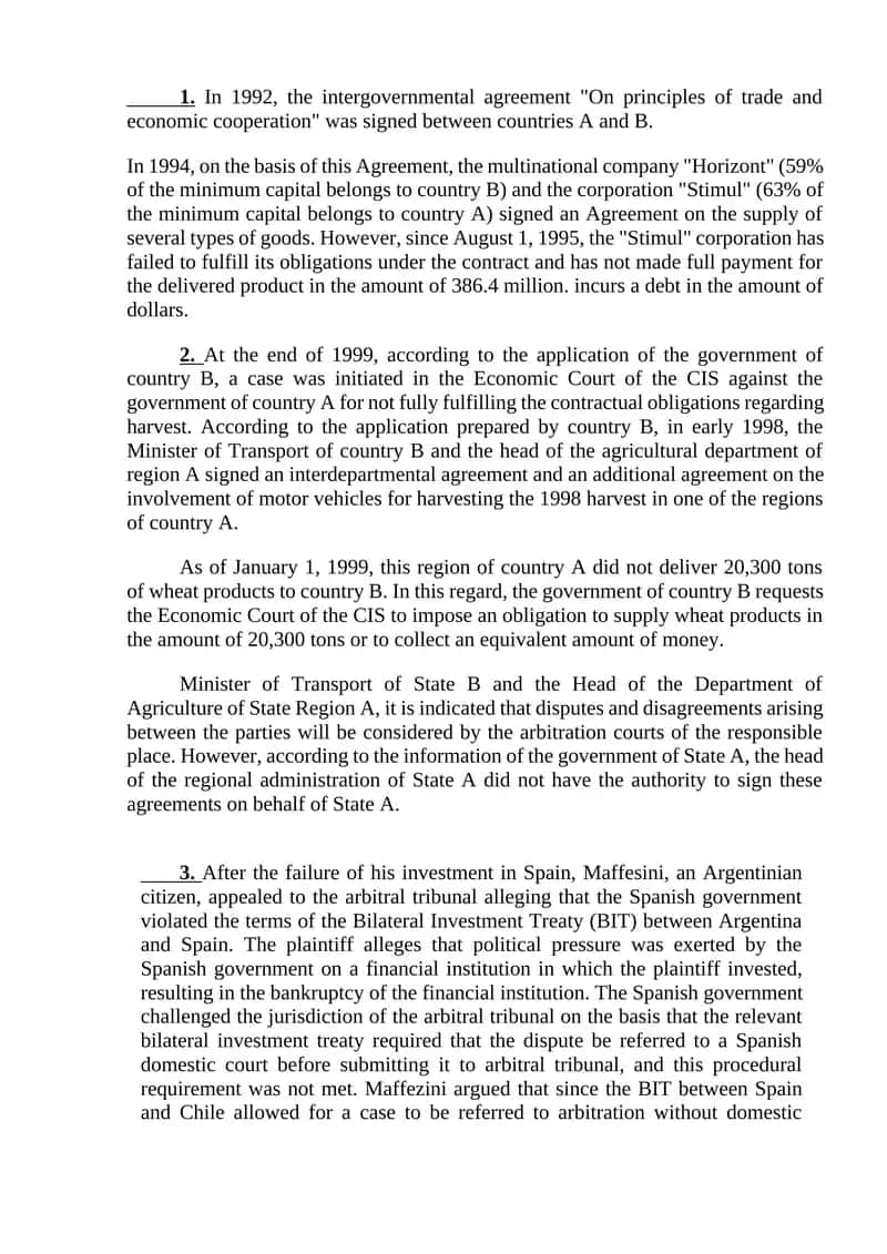 Intergovernmental Agreement on Trade and Economic Cooperation 1