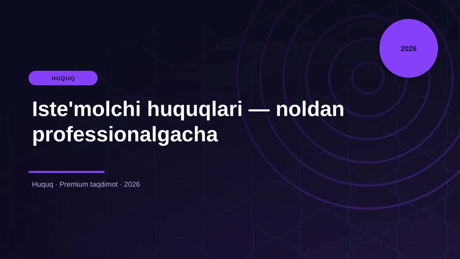 Iste'molchi huquqlari — noldan professionalgacha 1