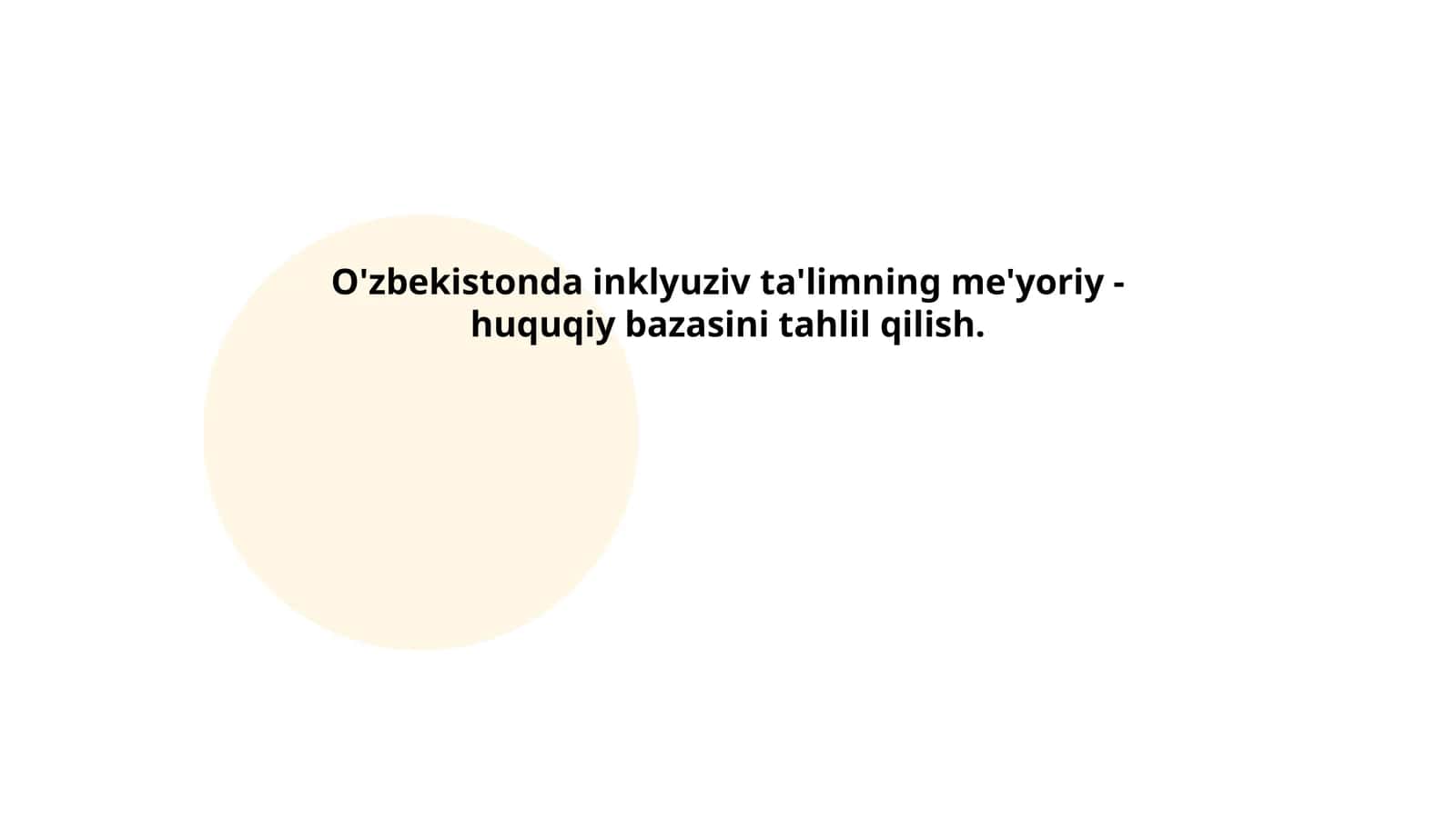 O'zbekistonda inklyuziv ta'limning me'yoriy - huquqiy bazasini tahlil qilish 1