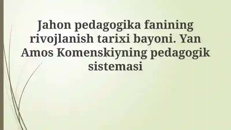 Jahon pedagogikasi 1