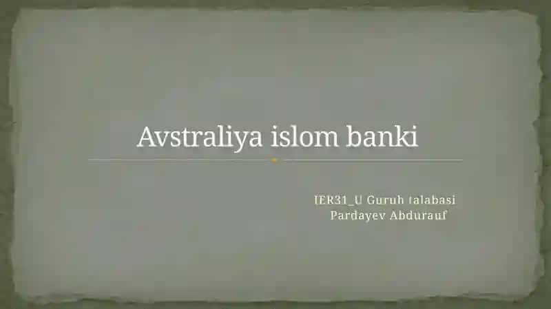 Avstraliya Islom Banki 1
