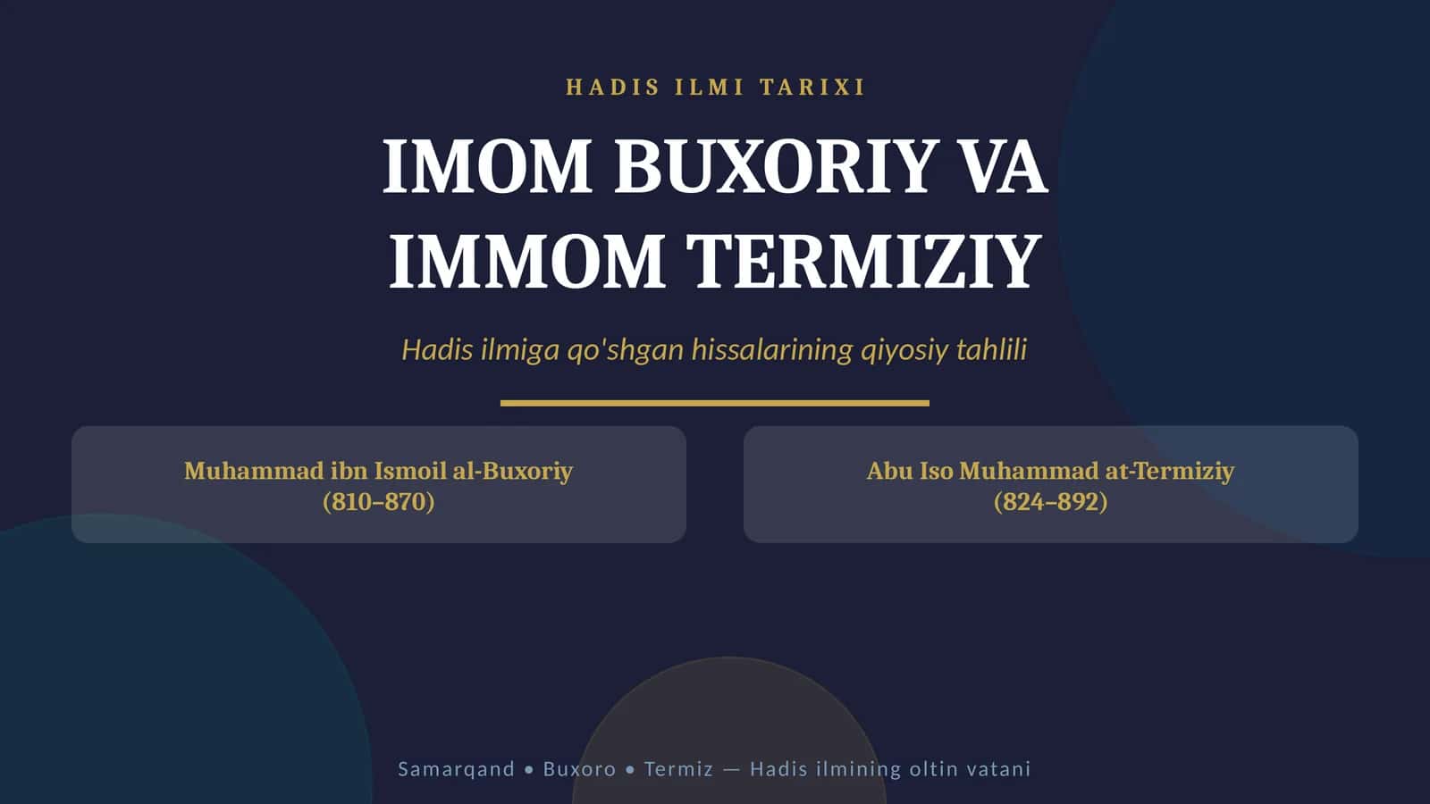 HADIS ILMI TARIXI 1