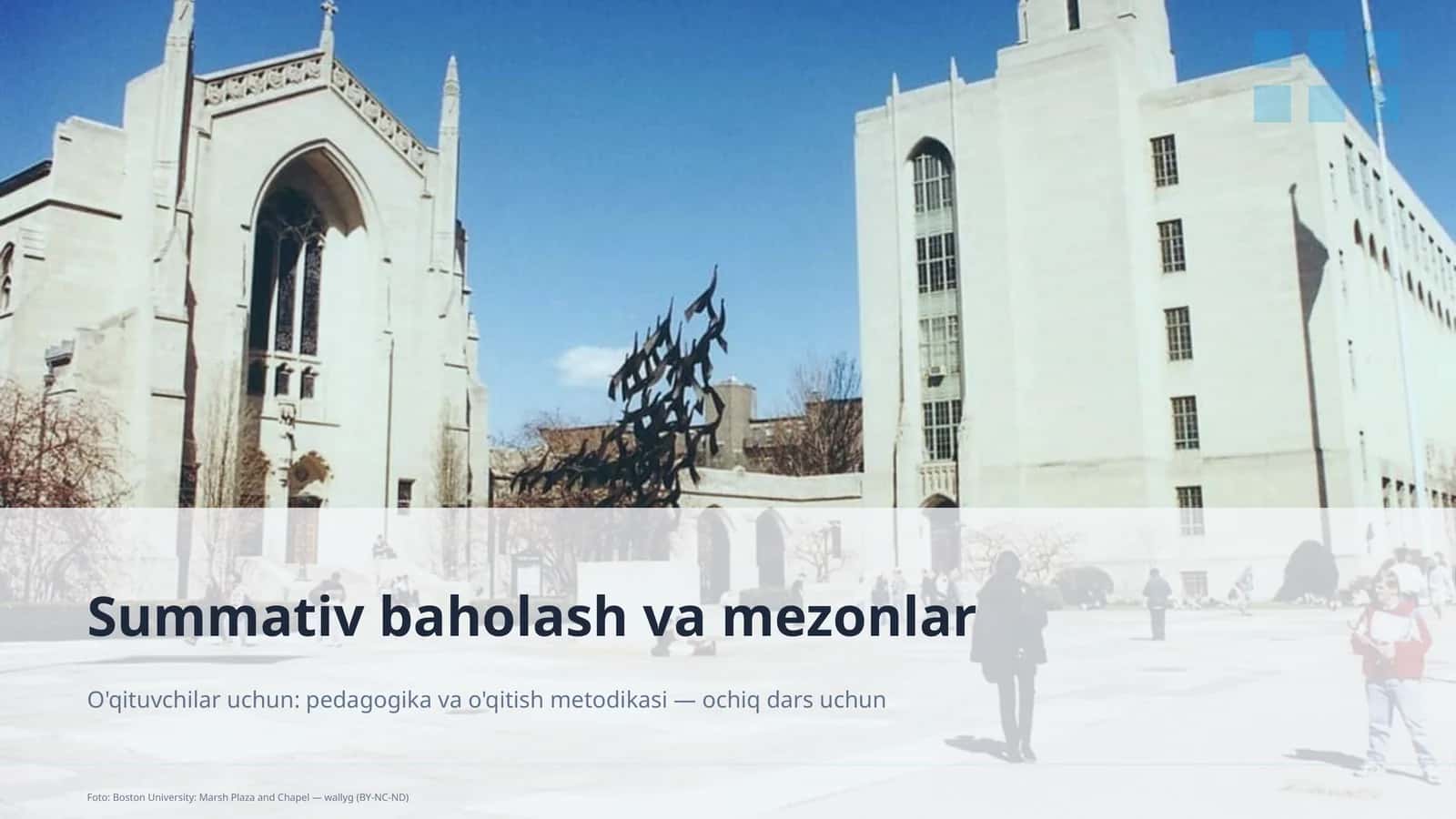 Summativ baholash va mezonlar 1