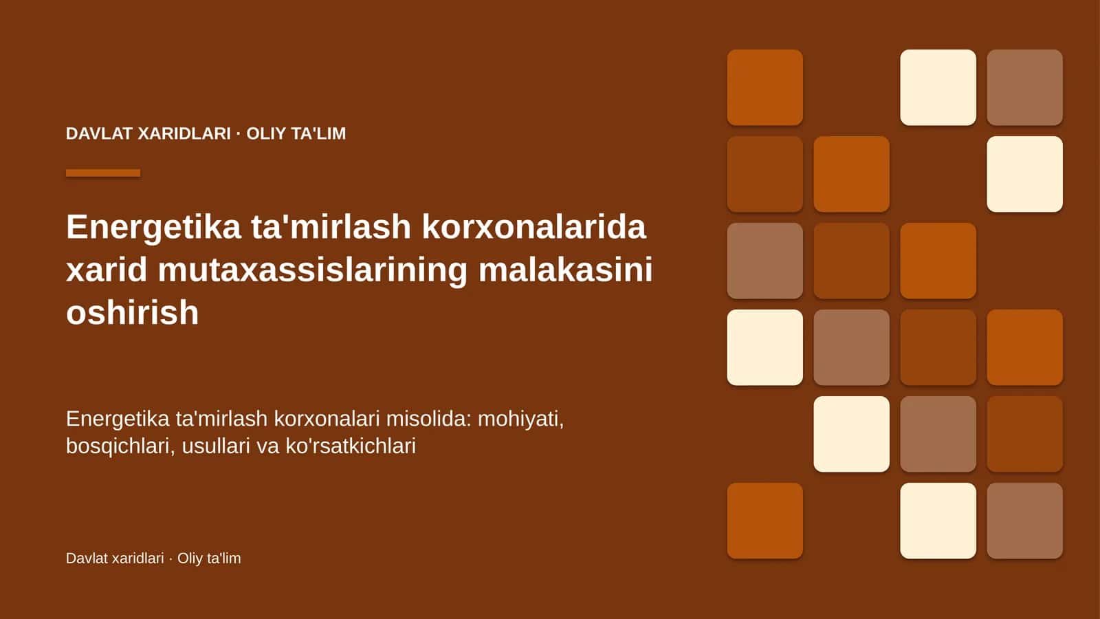 energetika ta'mirlash korxonalarida xarid mutaxassislarining malakasini oshirish 9139 1