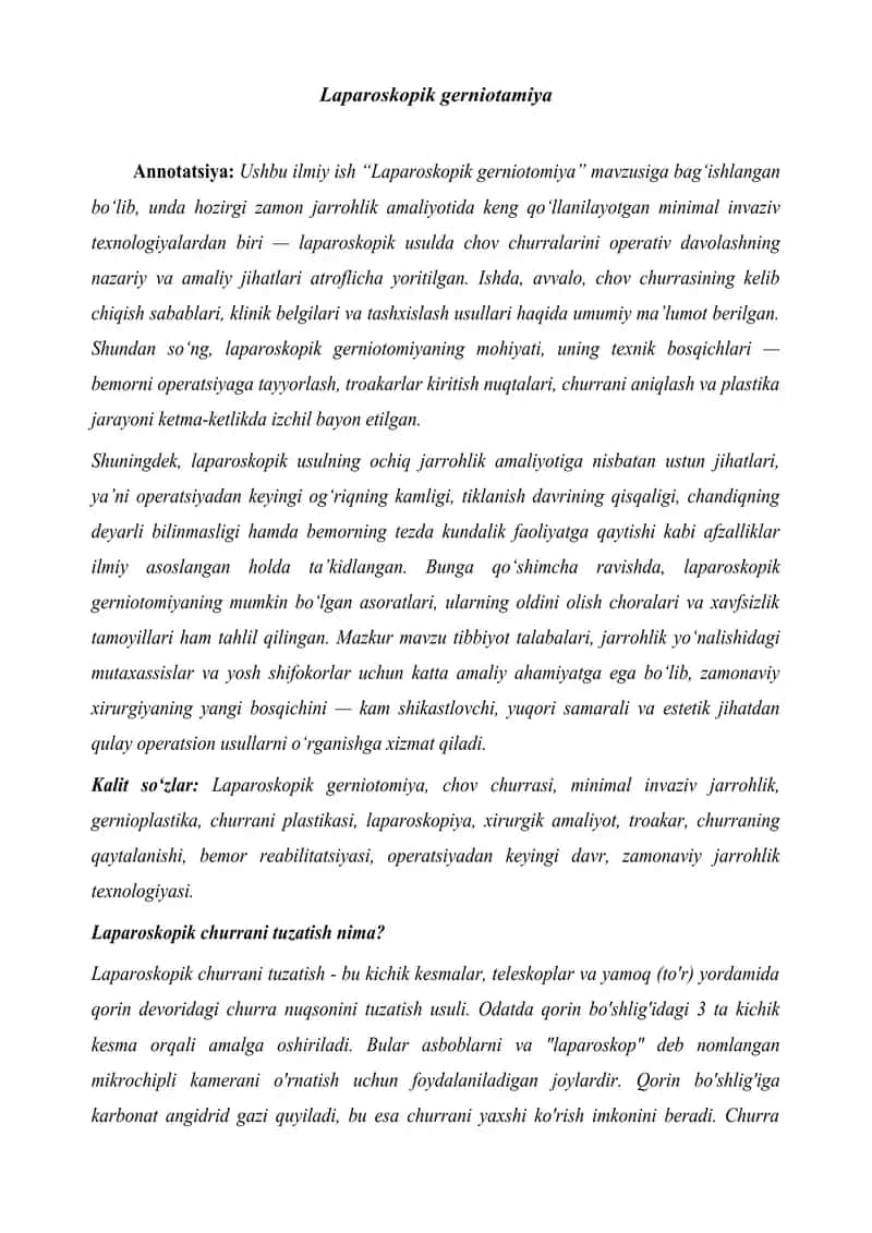Laparoskopik gerniotamiya 1