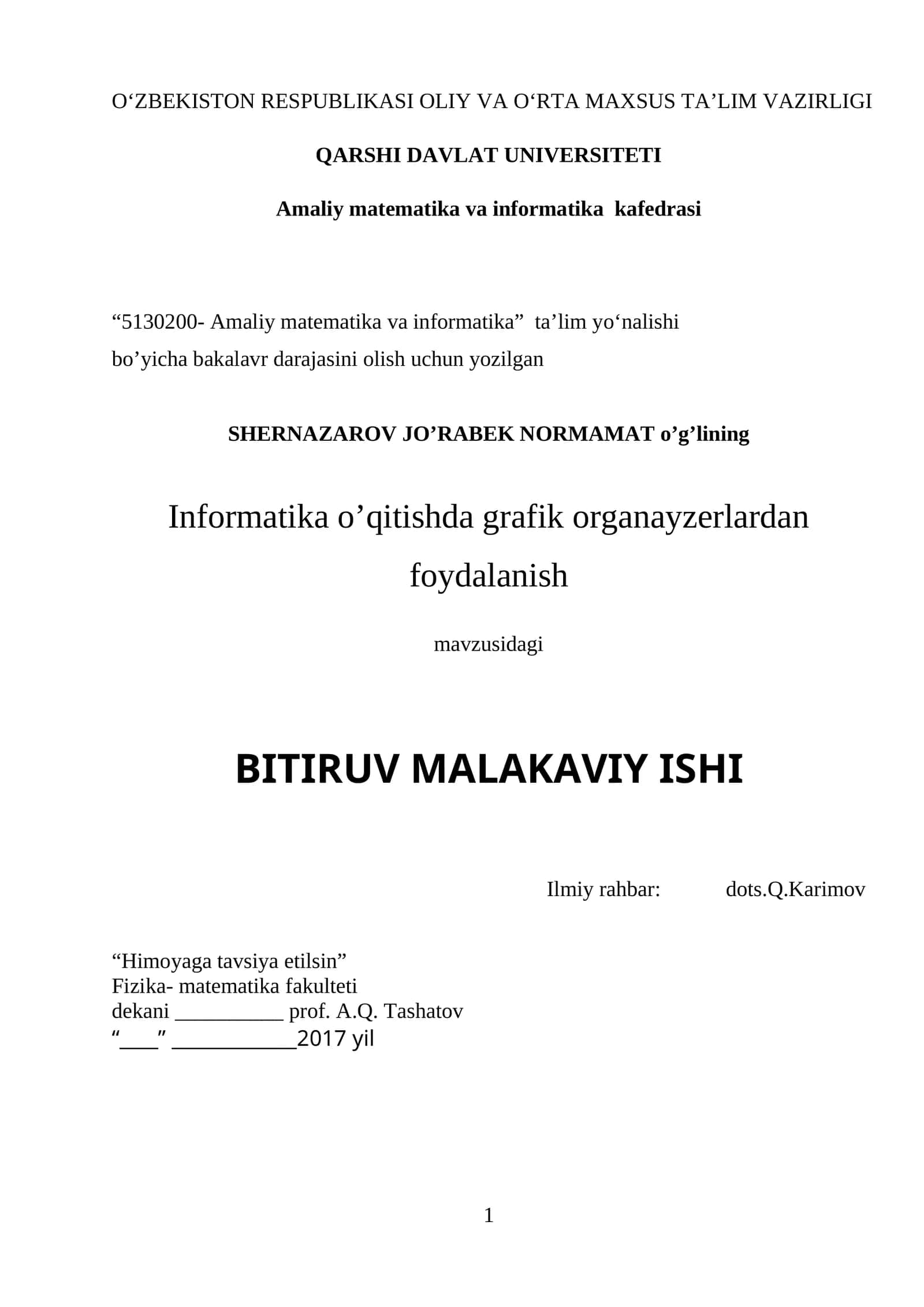 Informatika o’qitishda grafik organayzerlardan foydalanish 1