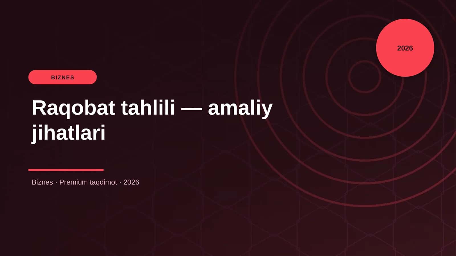Raqobat tahlili — amaliy jihatlari 1