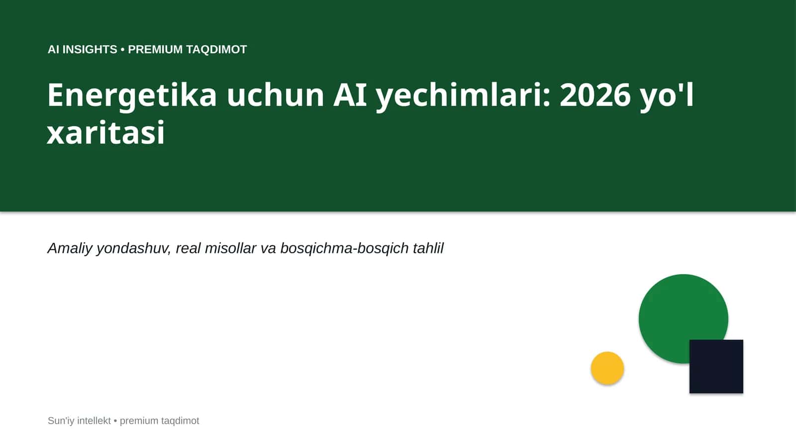 Energetika uchun AI yechimlari: 2026 yo'l xaritasi 1