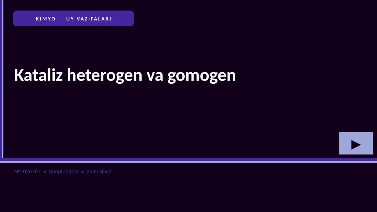 KIMYO — UY VAZIFALARI 1