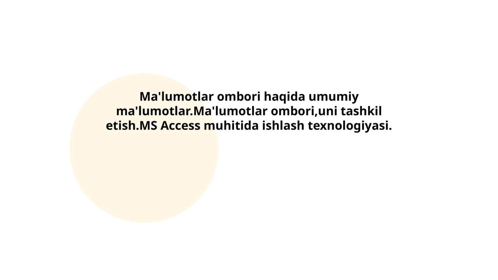 Ma'lumotlar ombori va uning mohiyati 1