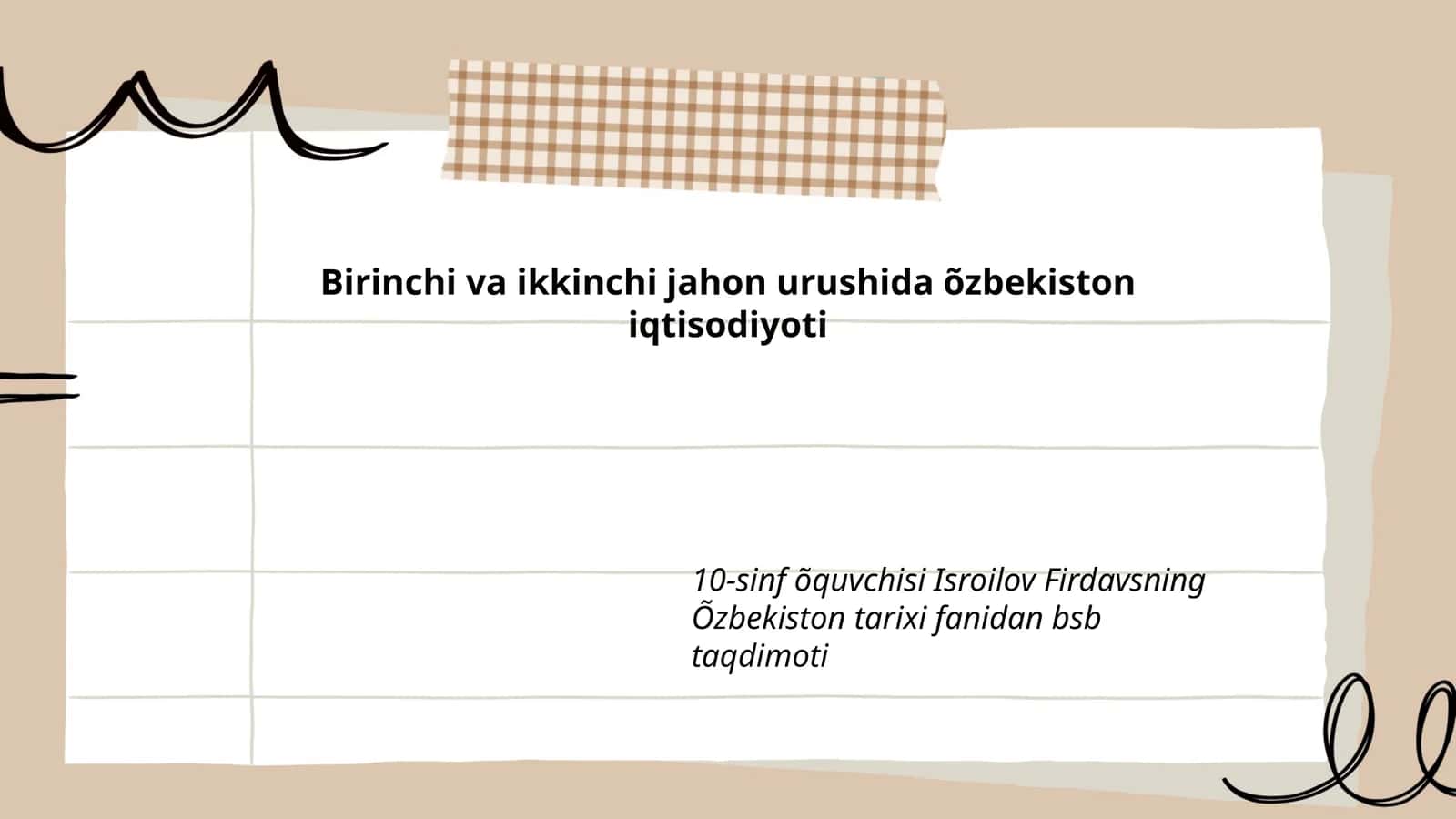 Isroilov Firdavsning Õzbekiston tarixi fanidan bsb taqdimoti 1