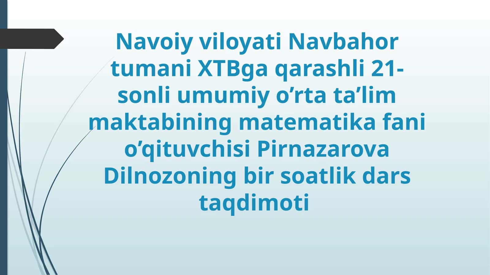 8-sinf Geometriya fanidan 30, 45, 60 gradusli burchaklarning sinusi, kosinusi, tangensi va kotangensini hisoblash.pptx bir soatlik dars taqdimoti 1