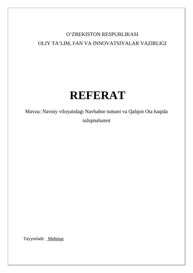 Navoiy viloyatidagi Navbahor tumani va Qalqon Ota haqida tuliqmalumot 1