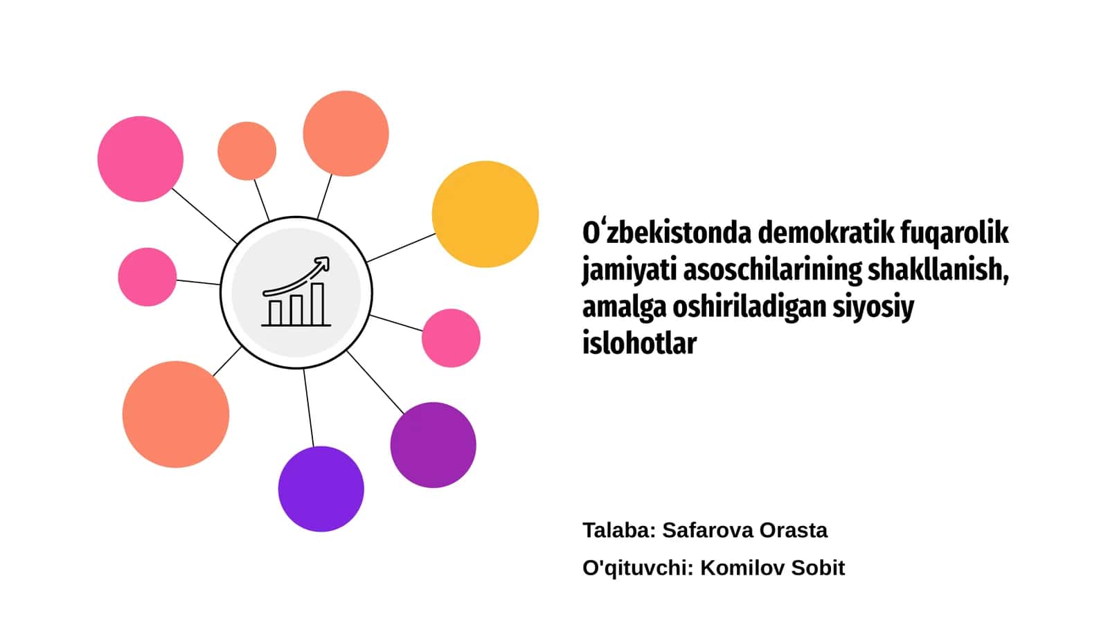 Oʻzbekistonda demokratik fuqarolik jamiyati asoschilarining shakllanish, amalga oshiriladigan siyosiy islohotlar 1