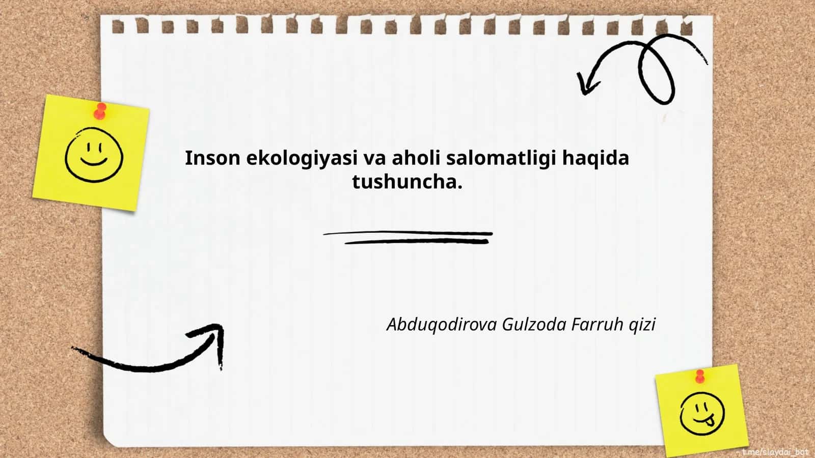 Inson Ekologiyasi va Aholi Salomatligi 1