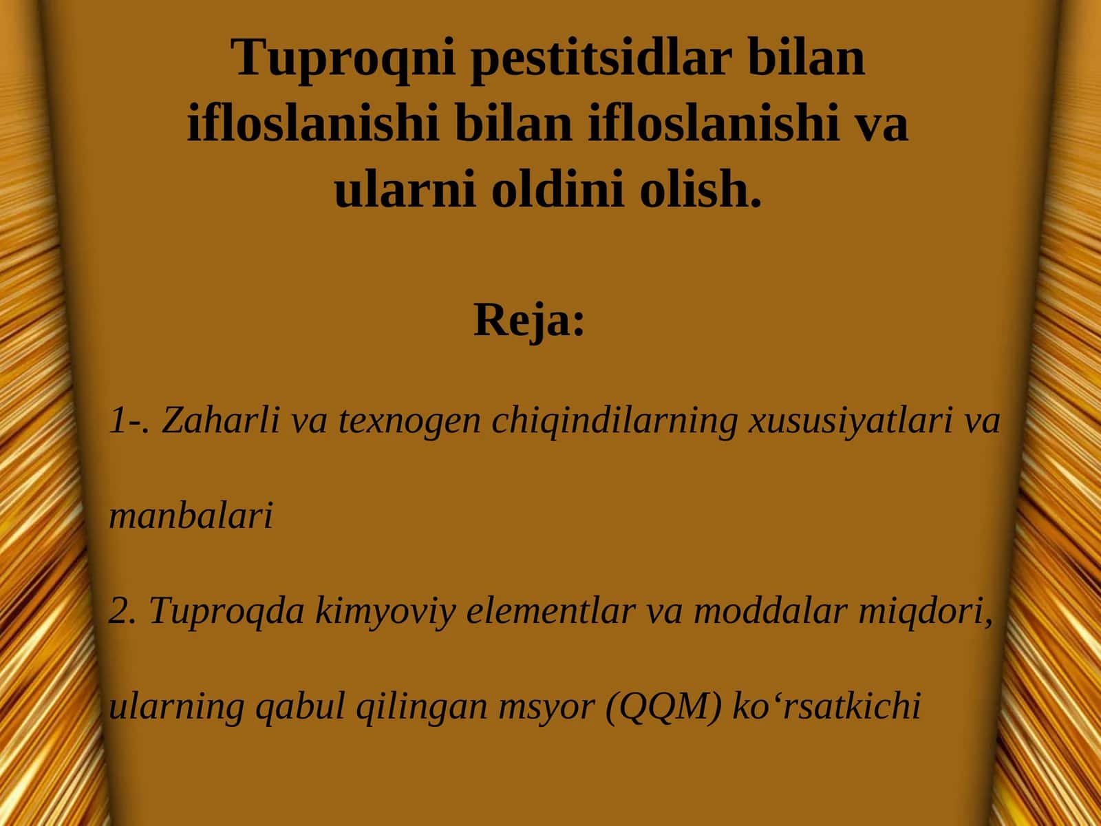 Zaharli va Texnogen Chiqindilarning Xususiyatlari 1